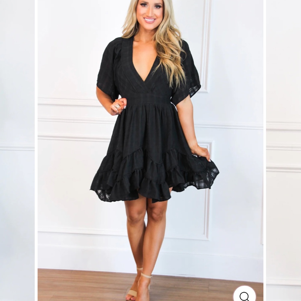 Black ruffle dress